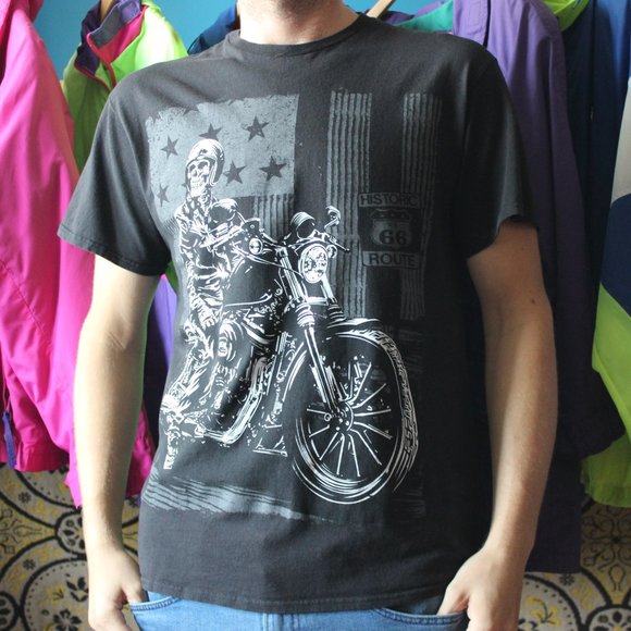 Delta Other - Skull Rider Motorcycle Historic Route 66 T-Shirt